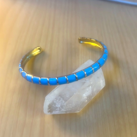 Blue Enamel Cuff Bangle Bracelet *NEW* - Picture 1 of 8